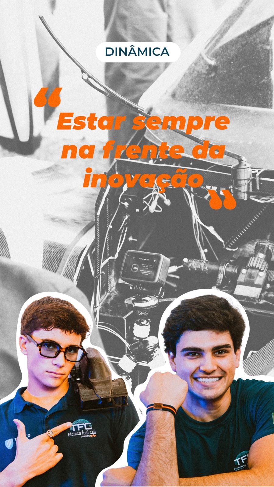 [PT] 🎥 Meet the Team: Departamento de Dinâmica 📈🛞
Hoje apresentamos o departamento que garante que o nosso protótipo se comporta exatamente como deve — estável, eficiente e preparado para qualquer curva.

A equipa de Dinâmica estuda e otimiza tudo o que influencia o movimento do veículo: suspensão, direção, travagem e comportamento em pista. São eles que analisam dados, fazem simulações e validam cada melhoria para que o TFC02 atinja o seu máximo desempenho.

O trabalho deste departamento é essencial para transformar teoria em performance real.

Membros: Duarte Silva e Gonçalo Rodrigues

[EN] 🎥 Meet the Team: Dynamics Department 📈🛞
Today we present the department that ensures our prototype behaves exactly as it should — stable, efficient and ready for any curve.

The Dynamics team studies and optimises everything that influences the vehicle's movement: suspension, steering, braking and track behaviour. They analyse data, run simulations and validate each improvement so that the TFC02 achieves its maximum performance.

The work of this department is essential to transform theory into real performance.

Members: Duarte Silva and Gonçalo Rodrigues